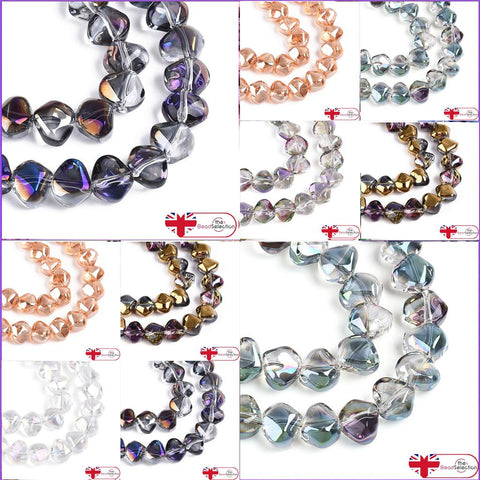 30 Nugget Glass Beads 8mm Electroplated lustre Jewellery Making