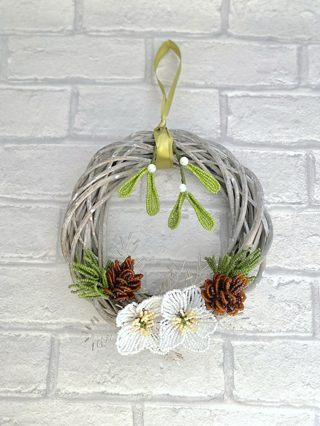 Beaded Flower Kit Winters Kiss Wreath Craft Kit. French Beading kit (TBG-AWKW)