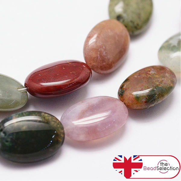 30 Natural Indian Agate Gemstone Oval Beads 8mm x 6mm Jewellery Making GS202