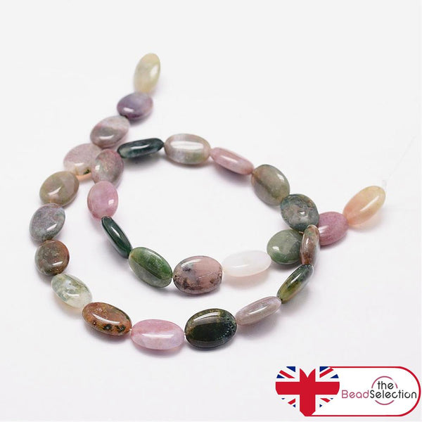 20 Natural Indian Agate Gemstone Oval Beads 14mm x 10mm Jewellery Making GS190