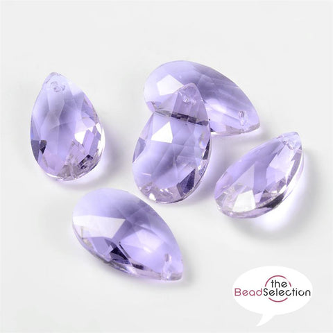 10 LILAC CRYSTAL GLASS FACETED SUN CATCHER DROP PENDANT 22mm FENG SHUI GLS120