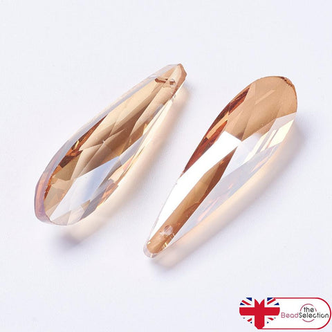 LARGE 49mm GOLD CRYSTAL GLASS FACETED SUN CATCHER DROP PENDANT CHANDELIER GLS179