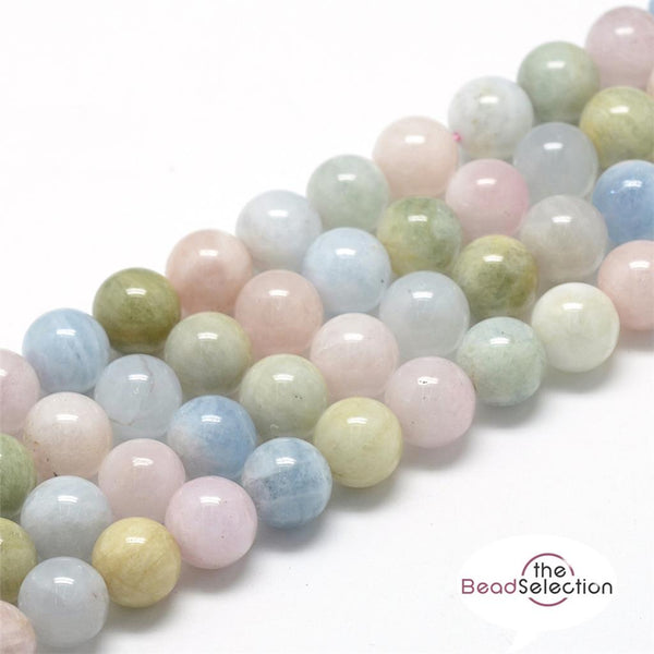 25 PREMIUM QUALITY MORGANITE ROUND GEMSTONE BEADS 8mm jewellery making GS101