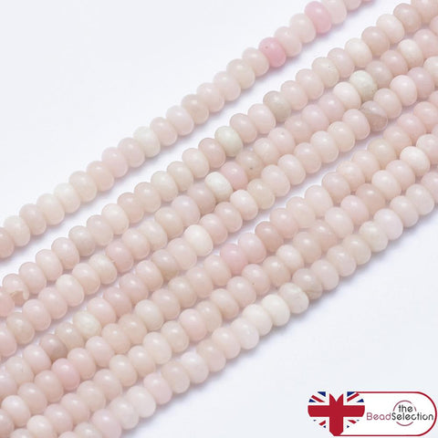 50 Pink Opal Gemstone Rondelle Flat Round Beads 4mm Jewellery Making GS205