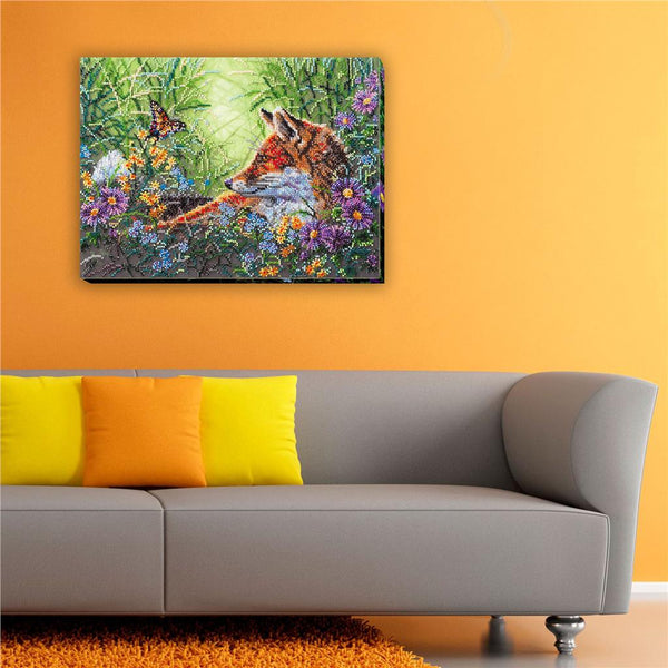 IN THE GRASS FOX,  ABRIS ART BEAD EMBROIDERY KIT large (AB-673)