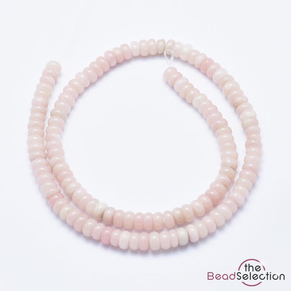 50 Pink Opal Gemstone Rondelle Flat Round Beads 4mm Jewellery Making GS205