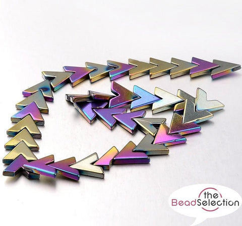 10 PREMIUM QUALITY RAINBOW HEMATITE CHEVRON BEADS 17mm x 16mm HEM3