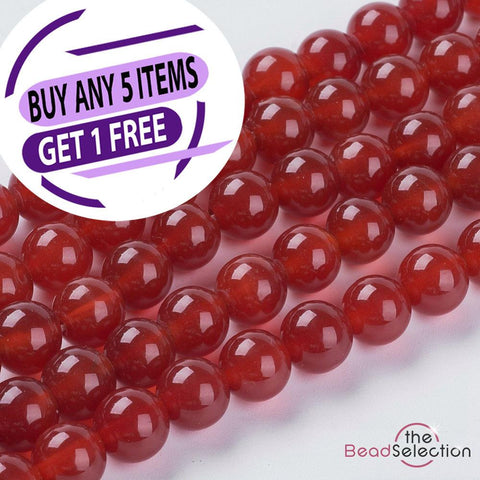 Red Carnelian Round Gemstone Beads 10mm 20 Beads Chakra Stone GS184