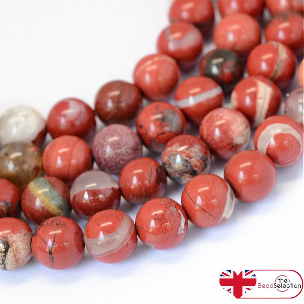 30 Red Jasper Gemstone Round Beads 6mm Jewellery Making GS209
