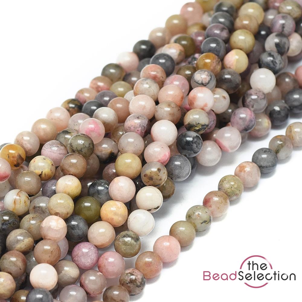 Rhodonite Round Gemstone Beads 8mm 25 Beads Jewellery Making GS207