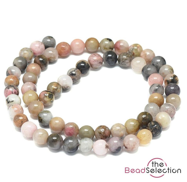Rhodonite Round Gemstone Beads 8mm 25 Beads Jewellery Making GS207