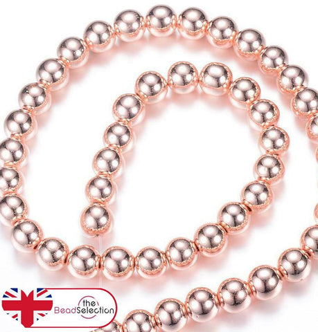 20 ROSE GOLD ROUND HEMATITE BEADS 10mm PREMIUM QUALITY JEWELLERY MAKING HEM11