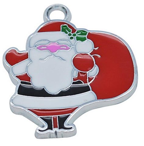 4  SANTA XMAS ENAMEL CHARMS PENDANT 28mm x 23mm TOP QUALITY C169