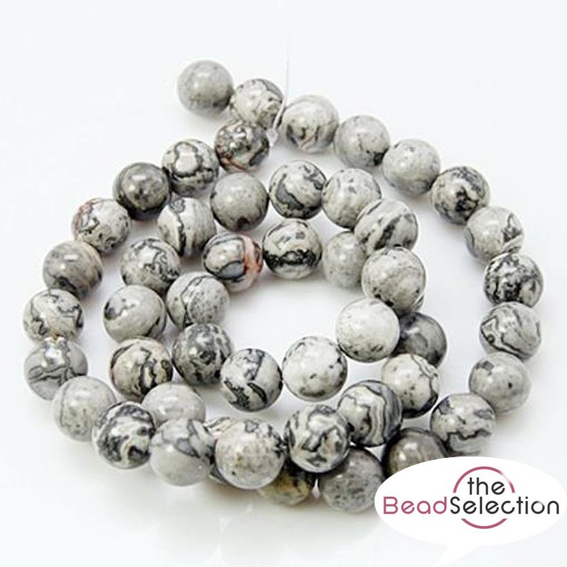 SCENERY JASPER GEMSTONE BEADS 4mm 1 Strand Jewellery Making GS206