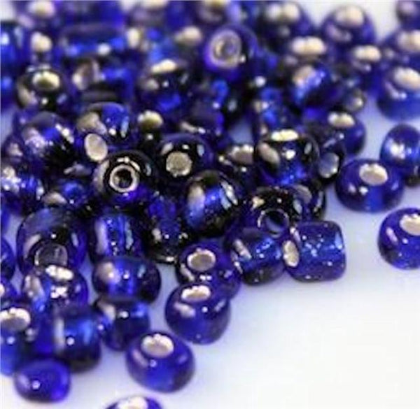 50g SILVER LINED GLASS SEED BEADS 11/0- 2mm 8/0- 3mm 6/0- 4mm 26 COLOUR CHOICE