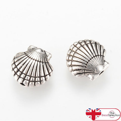 10 TIBETAN SILVER SHELL SPACER BEADS CHARMS 10mm TOP QUALITY TS74