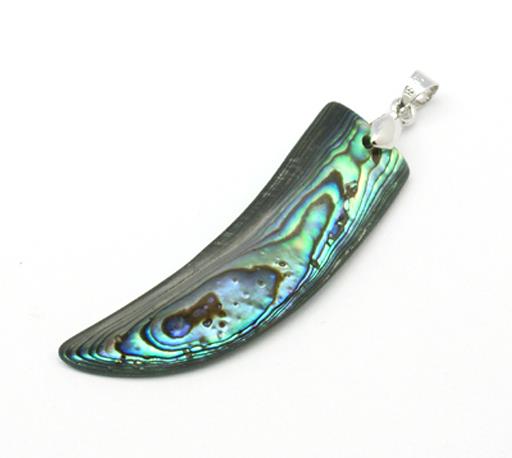 ABALONE SHELL PENDANT HORN STUNNING UNIQUE 55mm x 31mm C212
