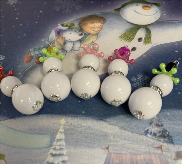 5 XMAS SNOWMAN BEAD KIT TREE ORNAMENT CHARM FULL INSTRUCTIONS SMALL 40mm
