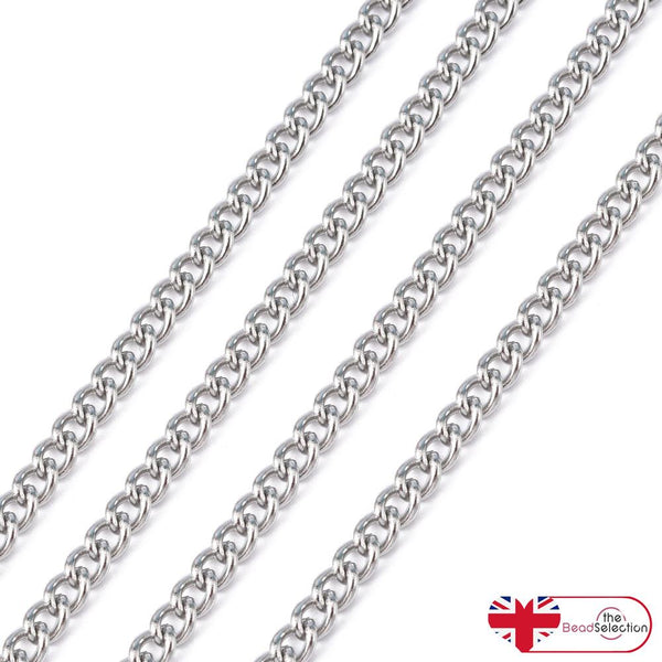 Clone of Stainless Steel 304 Curb Chain 5mm x 3.5mm Jewellery Making STA29
