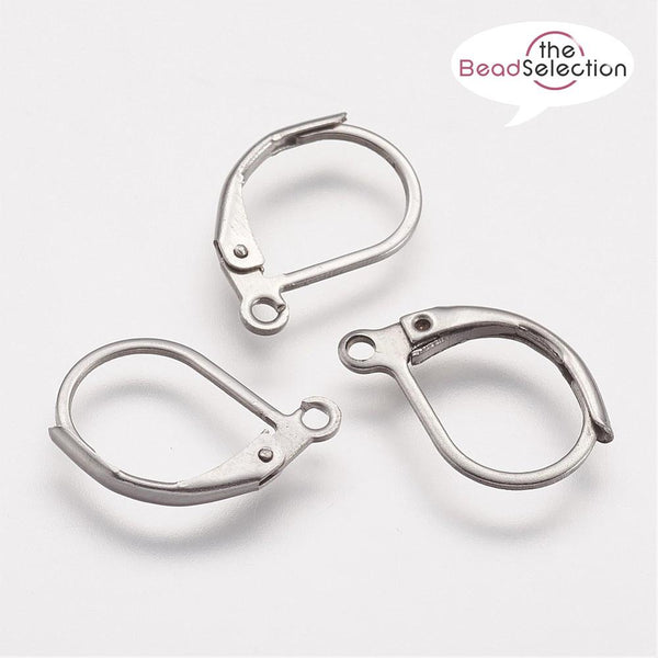 20 SURGICAL STAINLESS STEEL 316 HYPOALLERGENIC LEVER BACK EARRINGS 16mm STA3