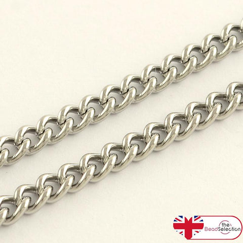 Stainless Steel 304 Curb Chain 6mm x 4mm Jewellery Making STA26