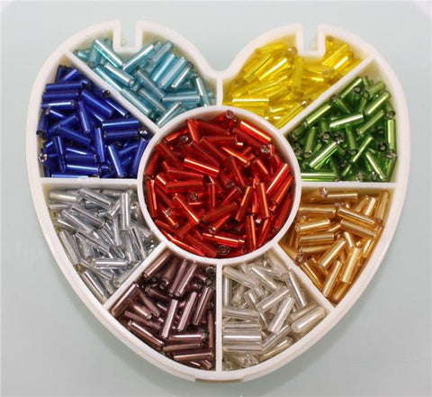 40g 6mm / 9mm Glass Bugle Beads Silver Lined 9 COLOURS Choice
