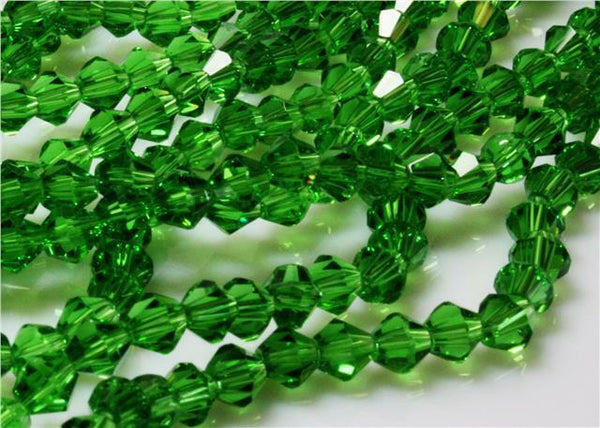 150+ TINY FACETED CRYSTAL GLASS BICONE BEADS 1 strand 3mm x 2mm COLOUR CHOICE