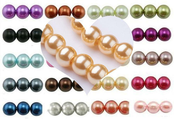 GLASS PEARL BEADS ROUND 6mm