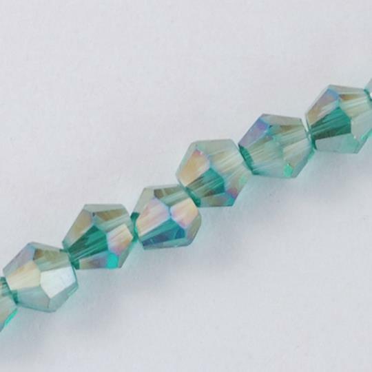 150+ TINY FACETED CRYSTAL GLASS BICONE BEADS 1 strand 3mm x 2mm COLOUR CHOICE