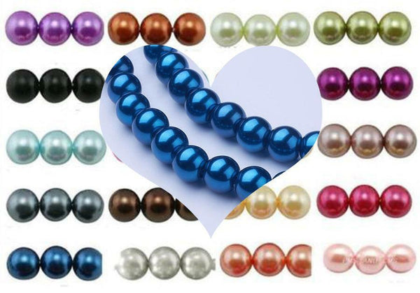 GLASS PEARL BEADS ROUND 6mm