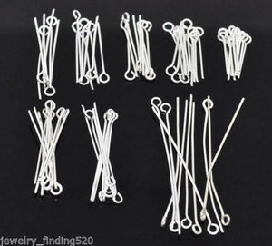 EYE PINS 30mm 200/ 35mm 200/ 40mm 175/ 50mm 150/ 60mm 100 x 0.7m Silver Plated