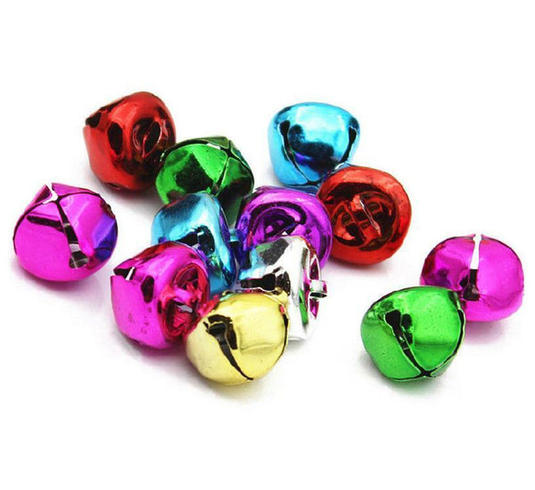 LARGE JINGLE BELLS CHARMS 13mm 15mm 20mm 25mm 30mm 35mm XMAS ASSORTED COLOURS
