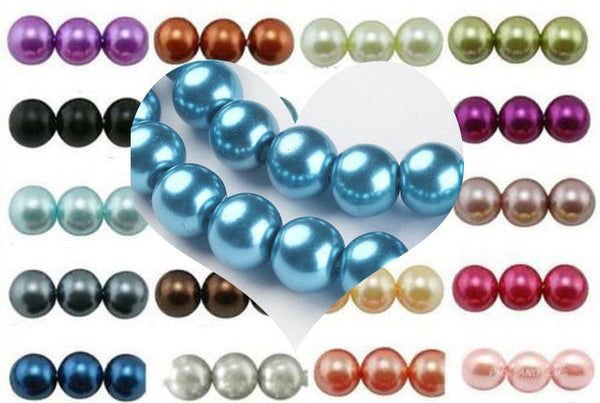 GLASS PEARL BEADS ROUND 6mm
