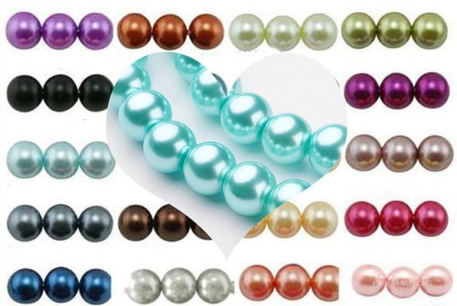 GLASS PEARL BEADS ROUND 6mm