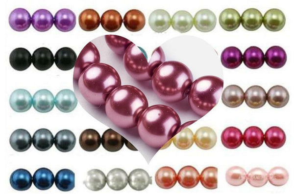 GLASS PEARL BEADS ROUND 6mm