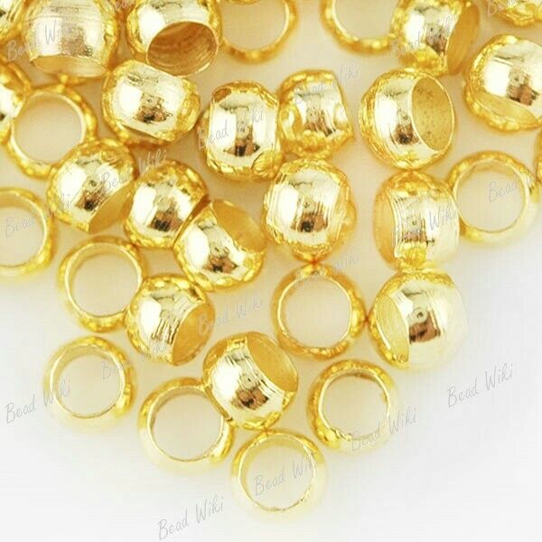 CRIMP BEADS 500x 2mm  400x 3mm  200x 4mm SILVER  / GOLD plated JEWELLERY MAKING