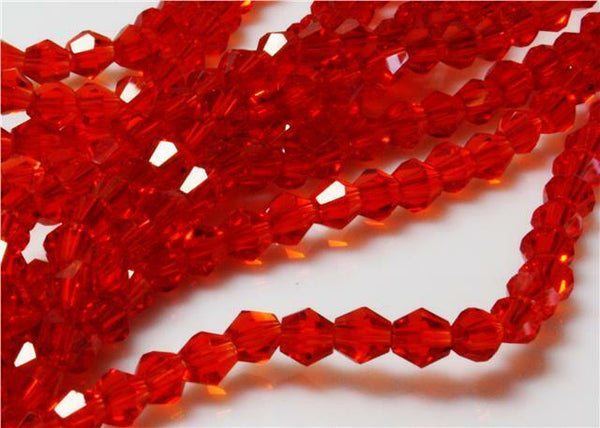 150+ TINY FACETED CRYSTAL GLASS BICONE BEADS 1 strand 3mm x 2mm COLOUR CHOICE