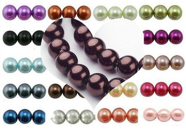 GLASS PEARL BEADS ROUND 10mm