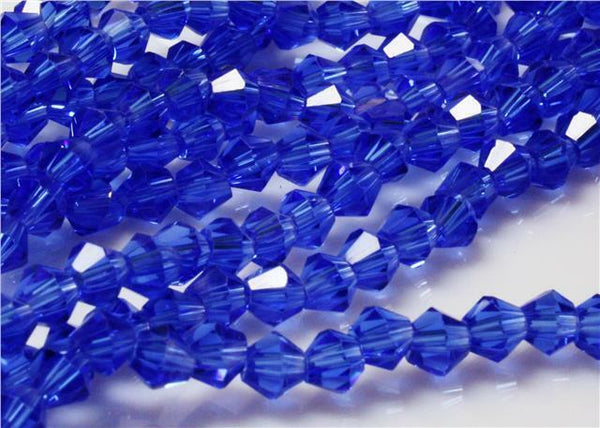 150+ TINY FACETED CRYSTAL GLASS BICONE BEADS 1 strand 3mm x 2mm COLOUR CHOICE