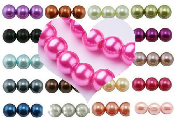 GLASS PEARL BEADS ROUND 4mm