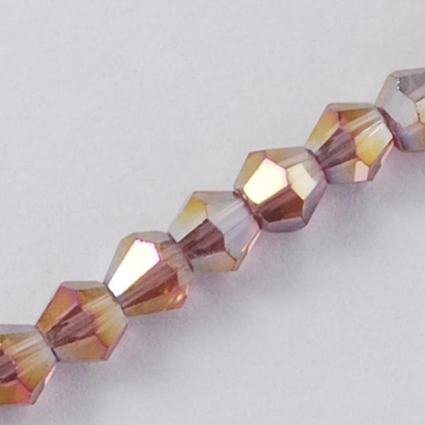 150+ TINY FACETED CRYSTAL GLASS BICONE BEADS 1 strand 3mm x 2mm COLOUR CHOICE