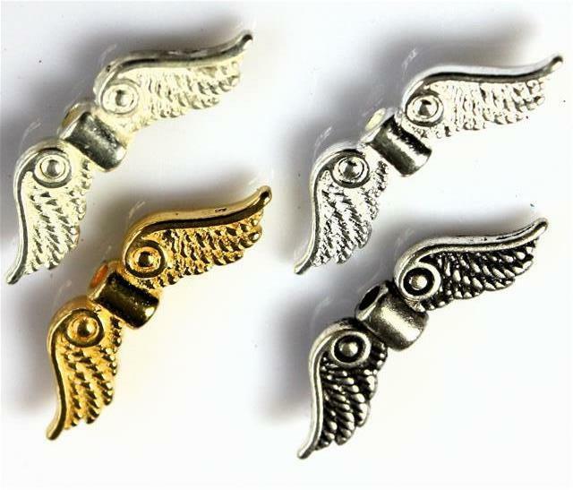 20 FAIRY GUARDIAN ANGEL WINGS CHARMS 23mm x 7mm COLOUR CHOICE JEWELLERY MAKING