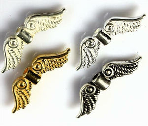 20 FAIRY GUARDIAN ANGEL WINGS CHARMS 23mm x 7mm COLOUR CHOICE JEWELLERY MAKING