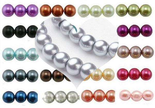 GLASS PEARL BEADS ROUND 6mm