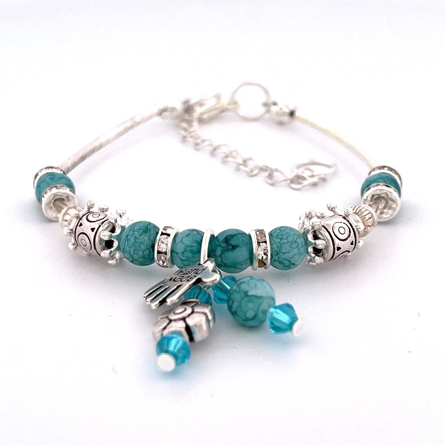 'ABIGAIL' Glass Bead Charm Bracelet Jewellery Making Kit Full Instructions