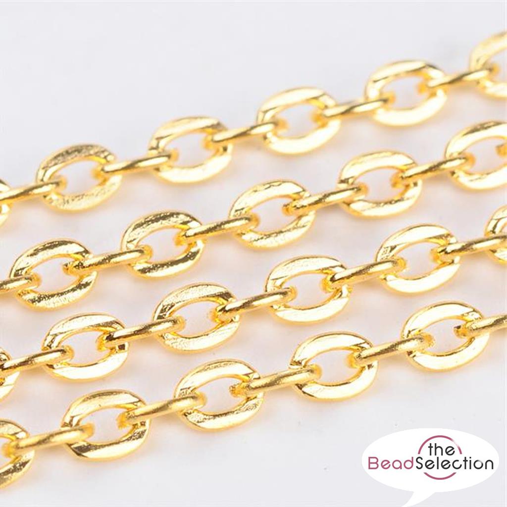 GOLD PLATED ROLO BELCHER CHAIN 5mm JEWELLERY MAKING CH7