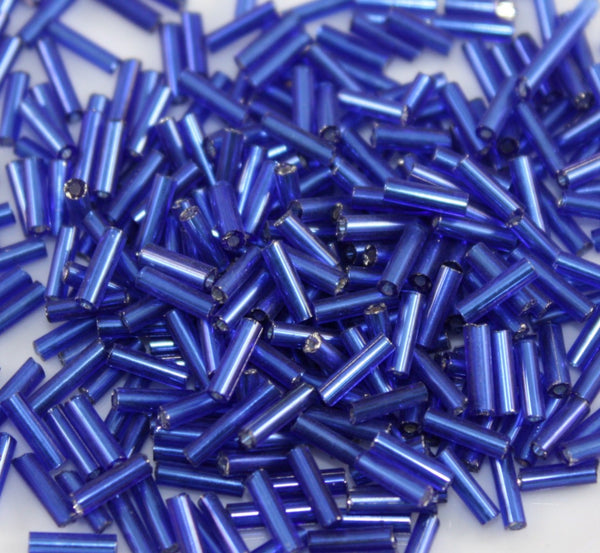 40g 6mm / 9mm Glass Bugle Beads Silver Lined 9 COLOURS Choice