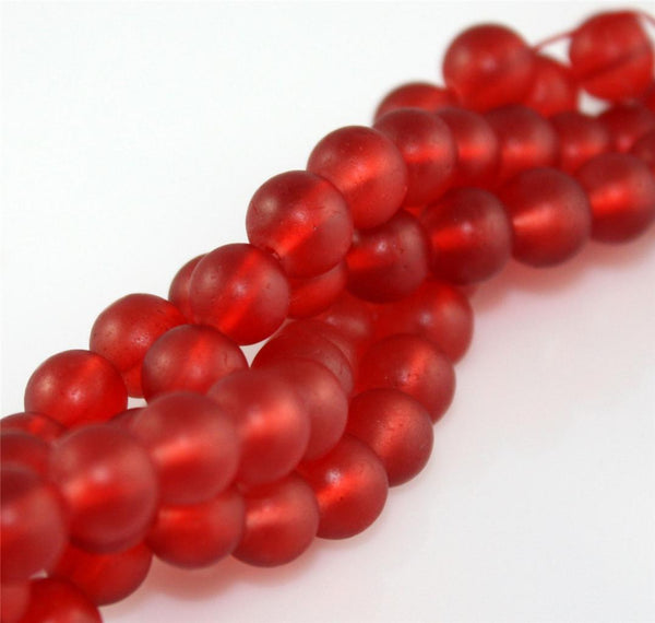 Crystal Frosted Glass Beads Round 20 Colour Choice 4mm 6mm 8mm Jewellery Making