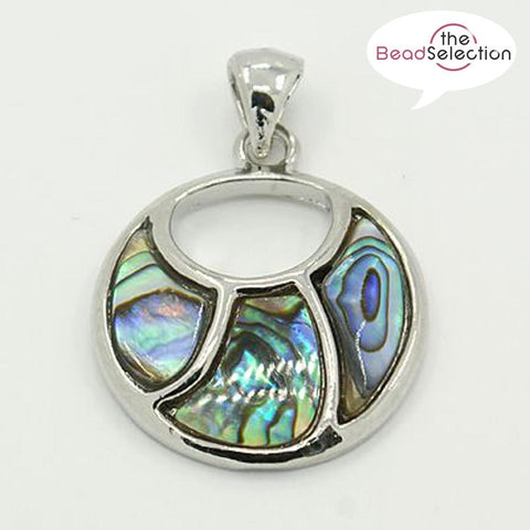 ABALONE SHELL PENDANT STUNNING UNIQUE 29mm x 24mm C314