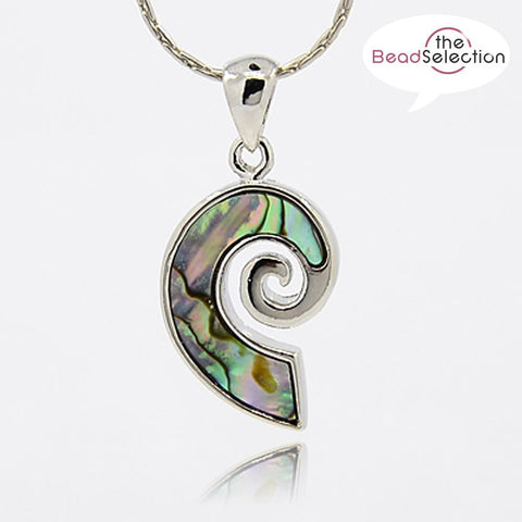 SWIRL ABALONE SHELL PENDANT STUNNING UNIQUE 29mm x 17mm C311